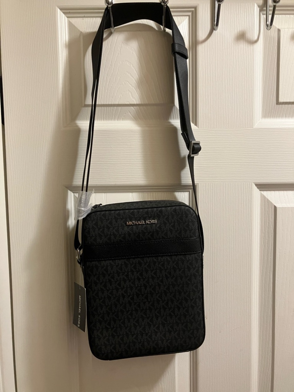 Michael Kors Black Signature Monogram Crossbody Messenger